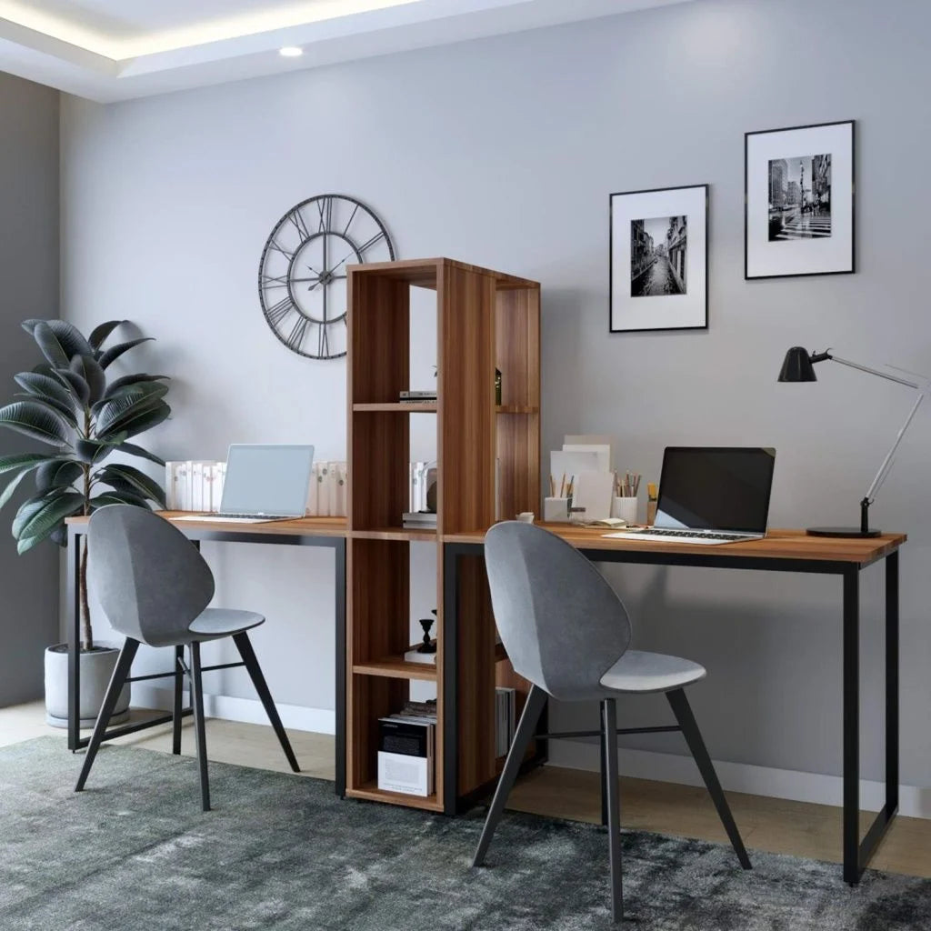 Büyük Boy İkili Çalışma Masası Ceviz 240*60*72 cm
