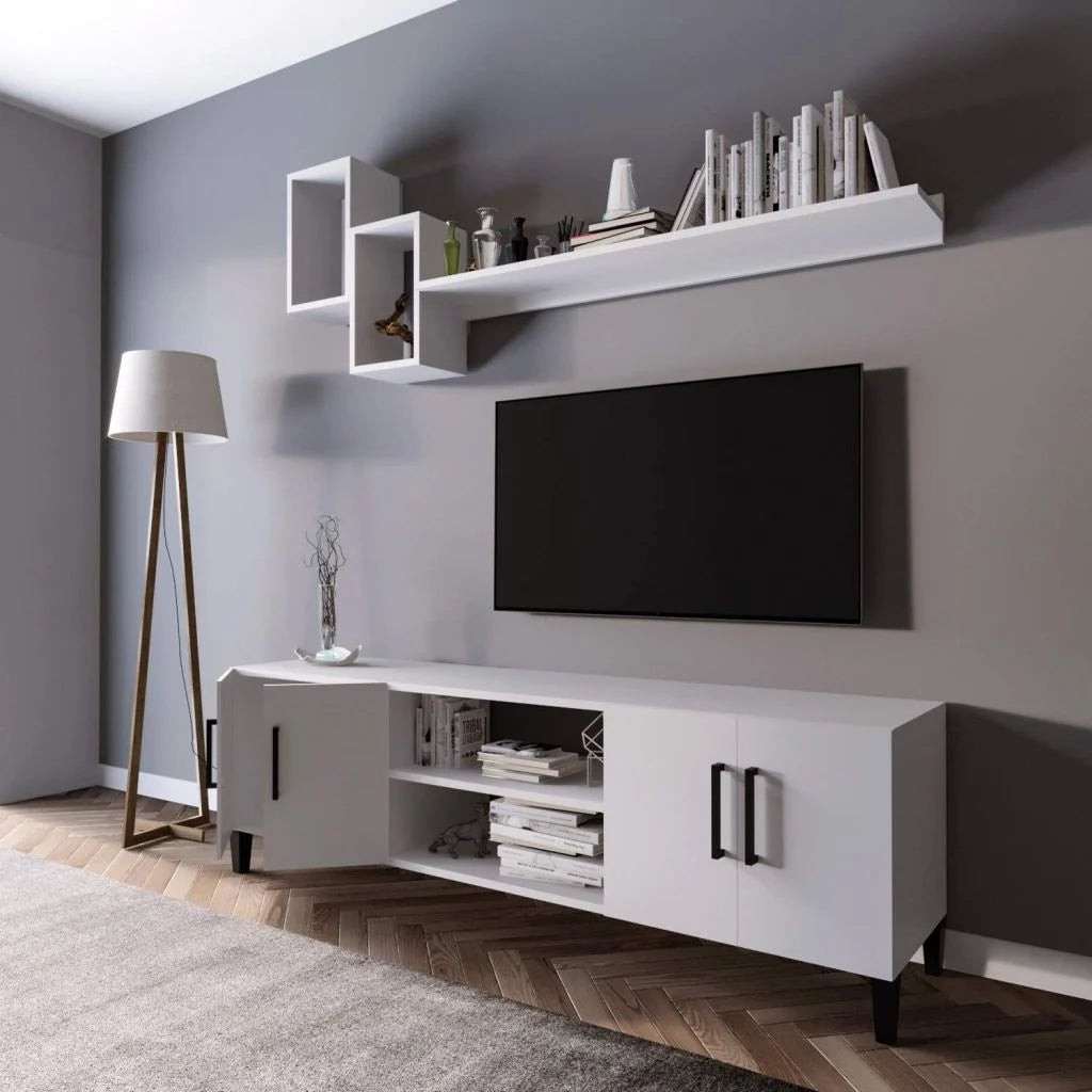 Özel Tasarım Tv Ünitesi Beyaz 180*55*40 cm