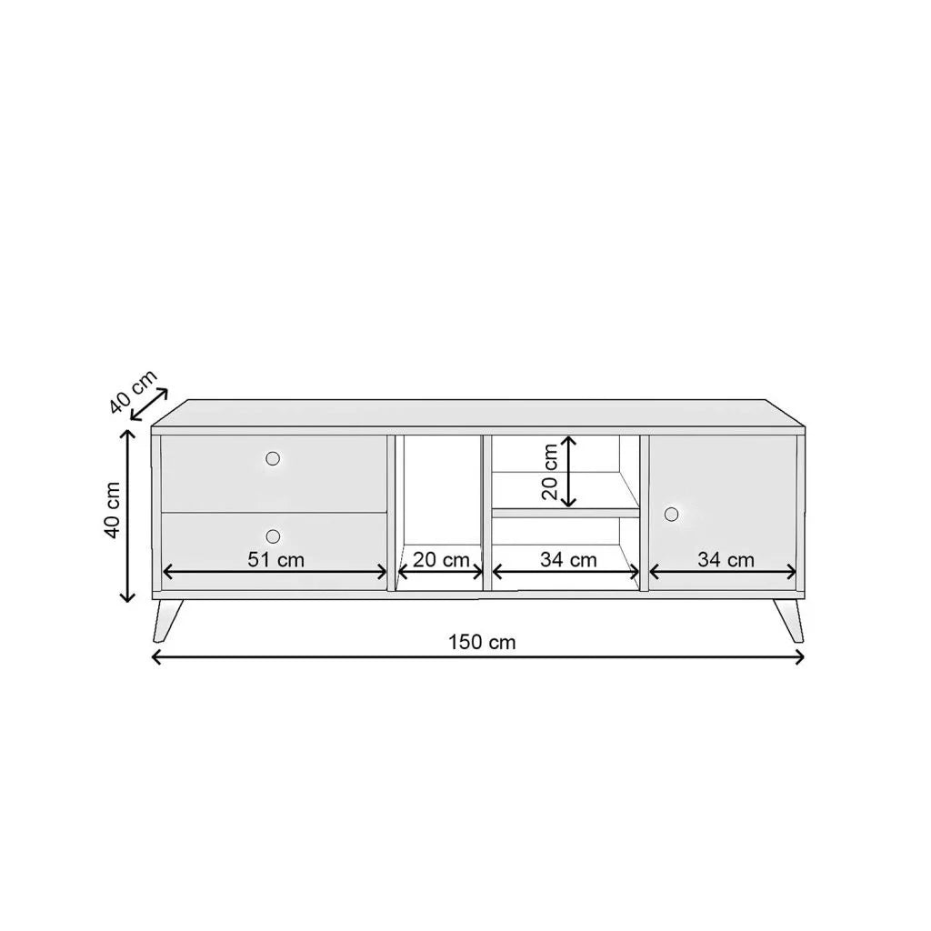 Onay Tv Sehpa Çam 150*55*40 cm