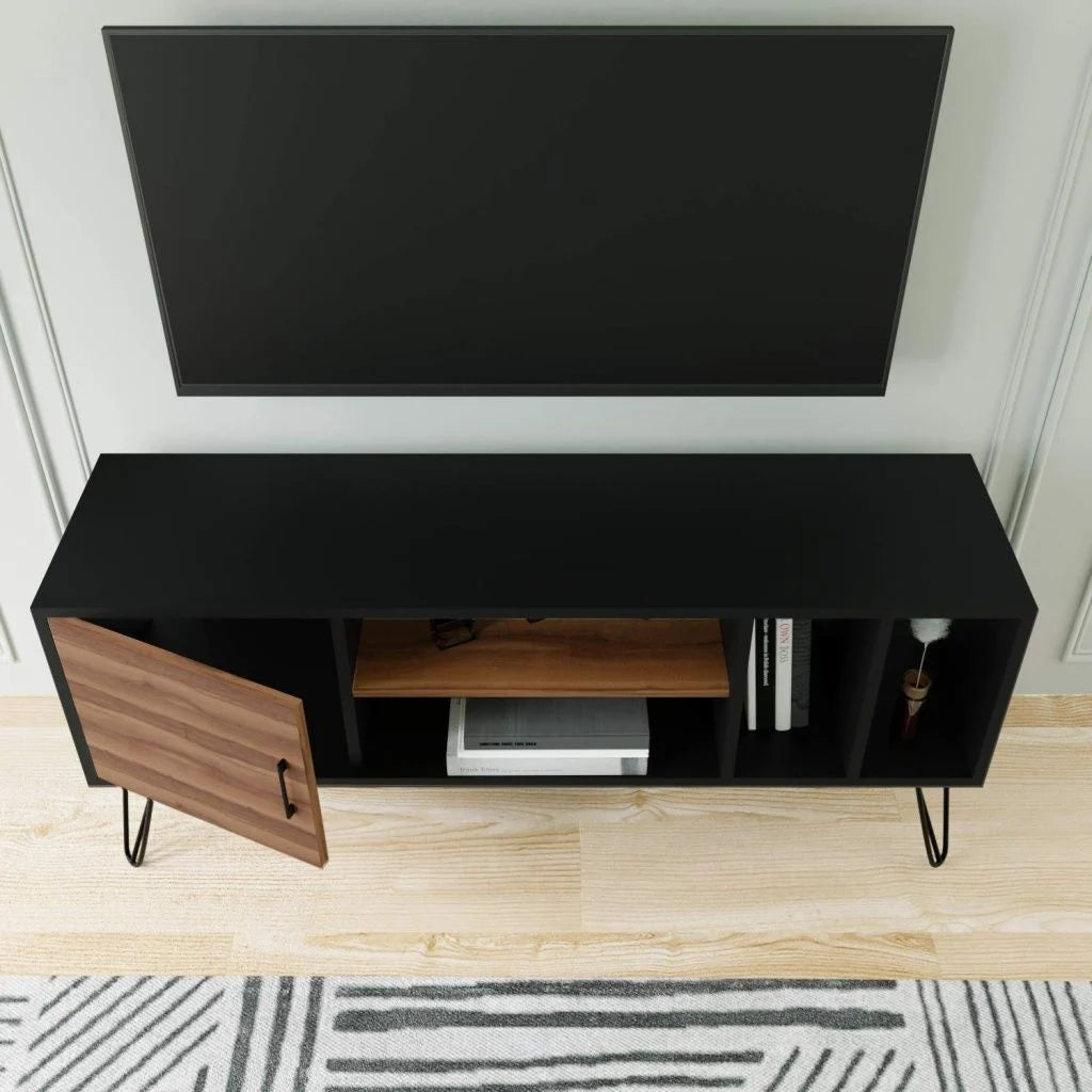 Tuğba Tv Sehpa Yerli Ceviz Siyah 150*40*60 cm